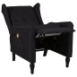 vidaXL Sillón de masaje reclinable de tela negro