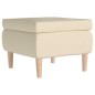 vidaXL Taburete con patas de madera tapizado tejido crema vidaXL Taburete con patas de madera tapizado tejido crema