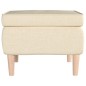 vidaXL Taburete con patas de madera tapizado tejido crema vidaXL Taburete con patas de madera tapizado tejido crema
