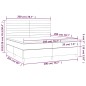 vidaXL Cama box spring colchón y luces LED tela gris claro 200x200 cm
