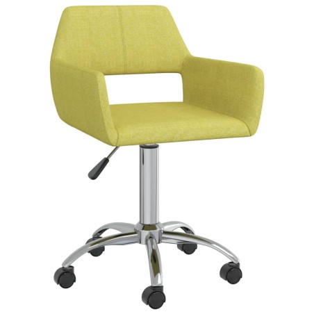 vidaXL Sillas de comedor giratorias 2 unidades tela verde