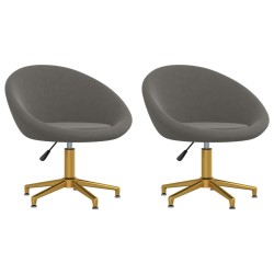 vidaXL Sillas de comedor 2 unidades terciopelo gris oscuro