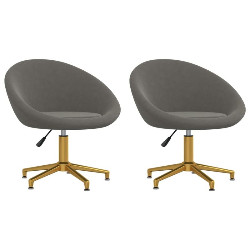 vidaXL Sillas de comedor 2 unidades terciopelo gris oscuro