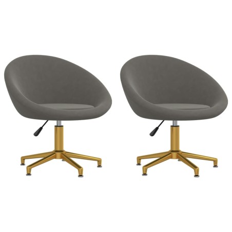 vidaXL Sillas de comedor 2 unidades terciopelo gris oscuro