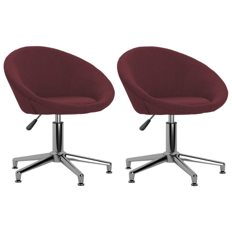 vidaXL Sillas de comedor giratorias 2 unidades tela morada vidaXL Sillas de comedor giratorias 2 unidades tela morada