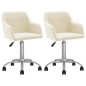 vidaXL Sillas de comedor giratorias 2 unidades tela color crema vidaXL Sillas de comedor giratorias 2 unidades tela color crema