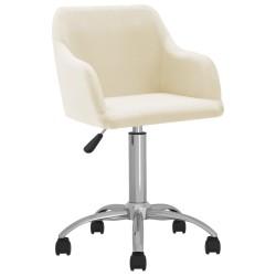 vidaXL Sillas de comedor giratorias 2 unidades tela color crema