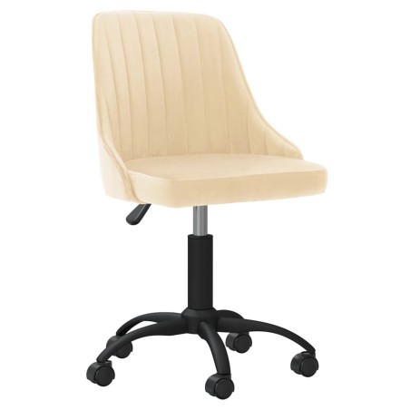 vidaXL Sillas de comedor giratorias 2 unidades terciopelo crema