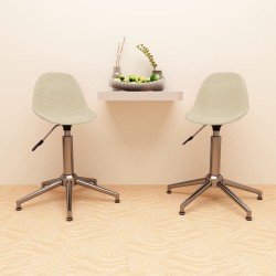 vidaXL Sillas de comedor giratorias 2 unidades tela color crema