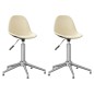 vidaXL Sillas de comedor giratorias 2 unidades tela color crema