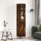 vidaXL Aparador de madera contrachapada roble ahumado 34,5x34x180 cm vidaXL Aparador de madera contrachapada roble ahumado 34,5x34x180 cm