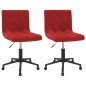 vidaXL Sillas de comedor giratorias 2 unidades terciopelo rojo tinto