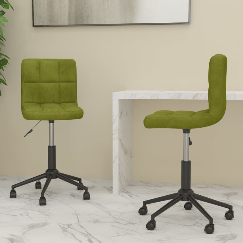 vidaXL Sillas de comedor giratorias 2 unidades terciopelo verde claro vidaXL Sillas de comedor giratorias 2 unidades terciopelo verde claro
