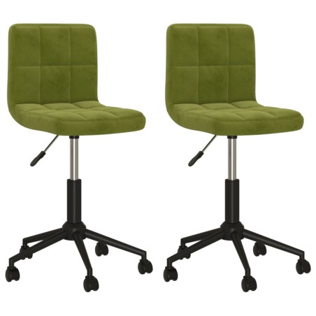vidaXL Sillas de comedor giratorias 2 unidades terciopelo verde claro