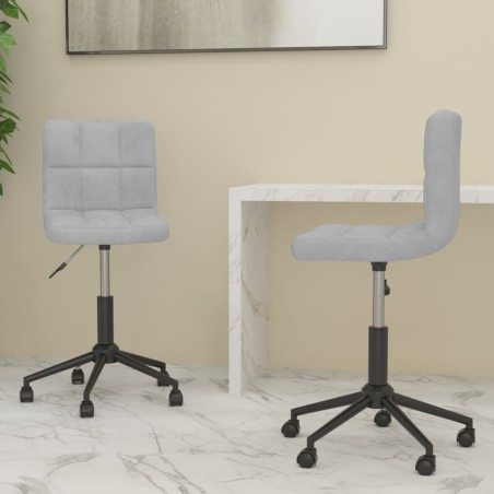 vidaXL Sillas de comedor giratorias 2 unidades terciopelo gris claro