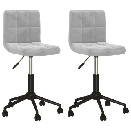vidaXL Sillas de comedor giratorias 2 unidades terciopelo gris claro