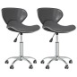 vidaXL Sillas de comedor giratorias 2 unidades cuero sintético gris