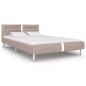 vidaXL Estructura de cama con LED cuero sintético capuchino 140x200 cm