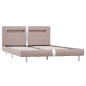 vidaXL Estructura de cama con LED cuero sintético capuchino 140x200 cm