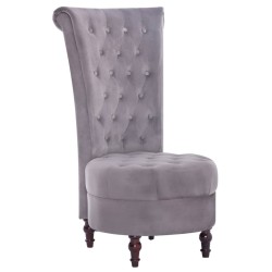 vidaXL Silla de respaldo alto de terciopelo gris