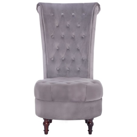 vidaXL Silla de respaldo alto de terciopelo gris