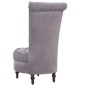 vidaXL Silla de respaldo alto de terciopelo gris vidaXL Silla de respaldo alto de terciopelo gris