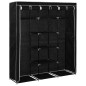 vidaXL Armario con compartimentos y varillas tela negro 150x45x175 cm vidaXL Armario con compartimentos y varillas tela negro 150x45x175 cm