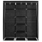 vidaXL Armario con compartimentos y varillas tela negro 150x45x175 cm vidaXL Armario con compartimentos y varillas tela negro 150x45x175 cm
