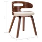 vidaXL Sillas de comedor 2 uds madera curvada y cuero sintético crema vidaXL Sillas de comedor 2 uds madera curvada y cuero sintético crema