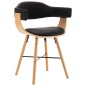 vidaXL Sillas de comedor 2 uds cuero sintético y madera curvada negro