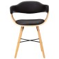 vidaXL Sillas de comedor 2 uds cuero sintético y madera curvada negro