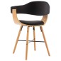 vidaXL Sillas de comedor 2 uds cuero sintético y madera curvada negro