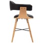 vidaXL Sillas de comedor 2 uds cuero sintético y madera curvada negro