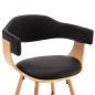 vidaXL Sillas de comedor 2 uds cuero sintético y madera curvada negro