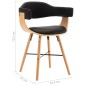 vidaXL Sillas de comedor 2 uds cuero sintético y madera curvada negro