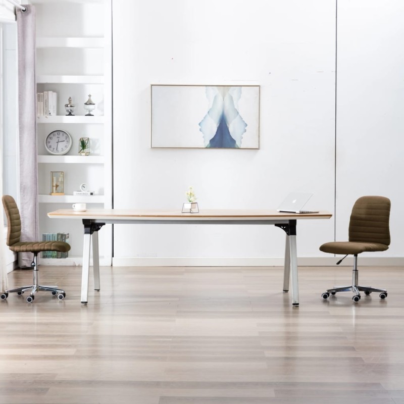 vidaXL Sillas de comedor 2 unidades tela marrón vidaXL Sillas de comedor 2 unidades tela marrón