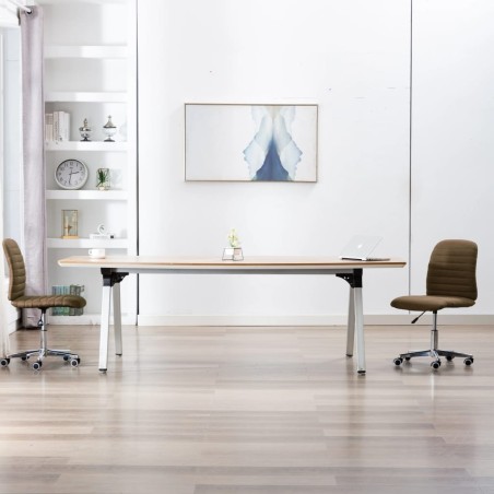 vidaXL Sillas de comedor 2 unidades tela marrón