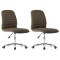 vidaXL Sillas de comedor 2 unidades tela marrón vidaXL Sillas de comedor 2 unidades tela marrón