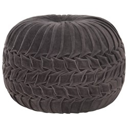 vidaXL Puf de terciopelo de algodón diseño bata gris antracita 40x30cm 