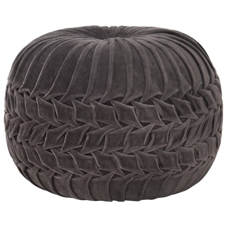 vidaXL Puf de terciopelo de algodón diseño bata gris antracita 40x30cm 