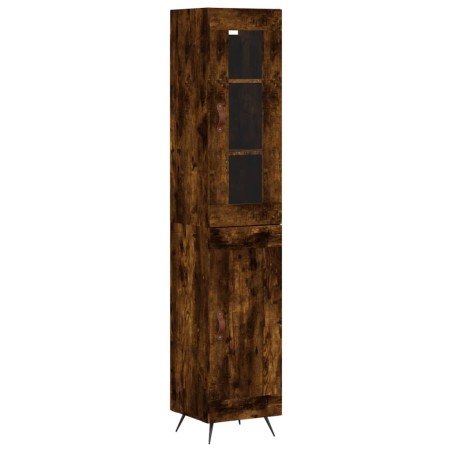 vidaXL Aparador de madera contrachapada roble ahumado 34,5x34x180 cm