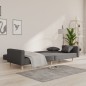 vidaXL Sofá cama de 2 plazas con dos almohadas tela gris oscuro vidaXL Sofá cama de 2 plazas con dos almohadas tela gris oscuro