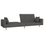 vidaXL Sofá cama de 2 plazas con dos almohadas tela gris oscuro vidaXL Sofá cama de 2 plazas con dos almohadas tela gris oscuro