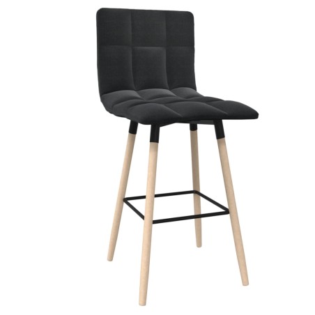 vidaXL Taburete de cocina de tela negro