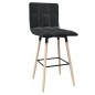 vidaXL Taburete de cocina de tela negro