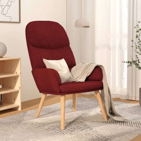 vidaXL Sillón de relax de tela rojo tinto