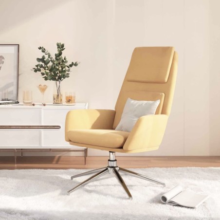 vidaXL Sillón de relax de piel de ante sintética color crema