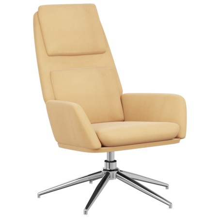 vidaXL Sillón de relax de piel de ante sintética color crema