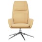 vidaXL Sillón de relax de piel de ante sintética color crema