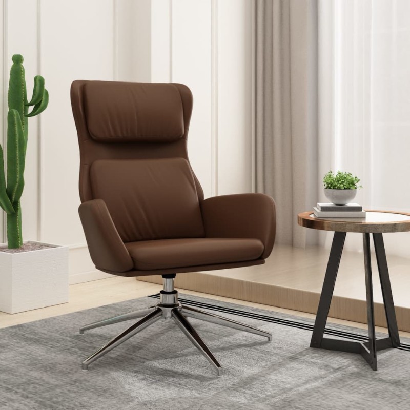 vidaXL Sillón de relax de cuero sintético marrón brillante vidaXL Sillón de relax de cuero sintético marrón brillante